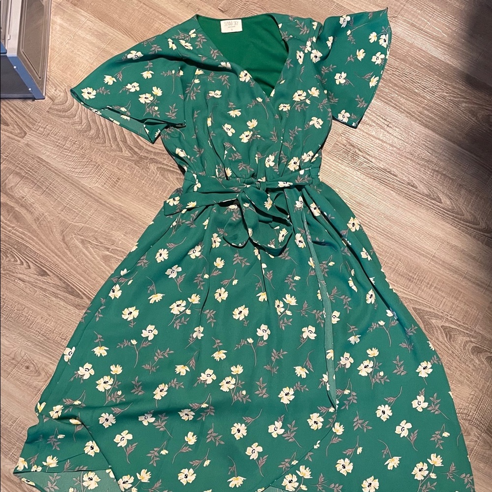 Green Flower Women’s Dress